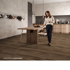 Azulejos de Porcelana Beige Efecto Madera Roble Vistaar 600x1200mm Brillantes para Pisos y Paredes Interiores - Product Image 6