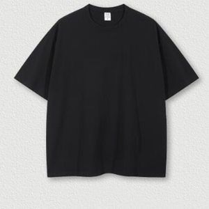 T-shirt noir vêtements tricoté broderie personnalisée lavé 280 Gsm t-shirt pour hommes en gros meilleure qualité - Product Image 1