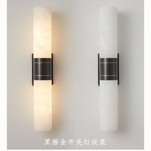 LZ-128 Marble <b>Wall</b> Lamp Led <b>Light</b> Source E27 Bulb Base <b>Switch</b> Control For Bedroom Living Room Corridor - Product Image 5