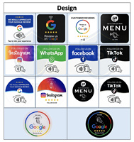 Carte NFC carrée en PVC époxy pour avis Google, carte de menu, carte de programmation multimédia, carte radio, avec fonction Tap to Leave pour laisser un avis client