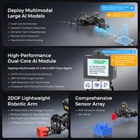 miniHexa Pro ESP32 Robot Hexapode, Interaction LLM & Vision IA, Bras Robotique, Plateforme de Développement Python & Open-Source
