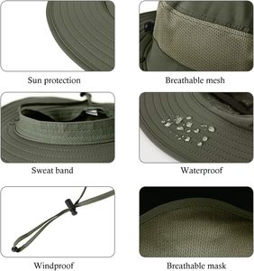 Outdoor Nylon <b>Sun</b> Protection <b>Hat</b> for Unisex Wide Brim Cycling & Travel Fishing <b>Hat</b> <b>with</b> Face & <b>Neck</b> <b>Flap</b> - Product Image 6