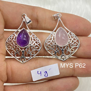 Colgante de piedras preciosas Refinado 925 Plata de ley Artesanal Hecho a mano con joyería única hecha a mano - Product Image 1