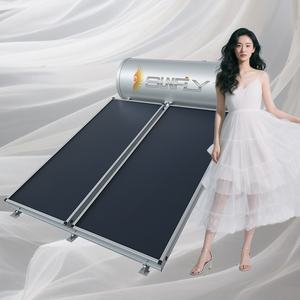 Chauffe-eau solaire sous pression 200L 300L, système de chauffe-eau solaire à collecteur à plaque plate, panneau plat, réservoir en acier de couleur - Product Image 2