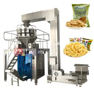 Máquina automática de pesaje y envasado de aperitivos, máquina empacadora de cabezales múltiples para patatas fritas, galletas, Chocolates, nitrógeno