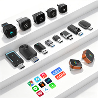Adaptateur CarPlay sans fil universel 2 en 1 à charge rapide, logo OEM, petite taille, boîtier AI, USB portable, mini dongle pour voiture
