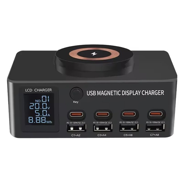 140W Magnetic Wireless Charger for Laptop Huge Power Fast Charging With Display Screen Fast Charging Multifunctional Charger