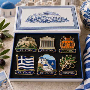 Set de Regalo de Pin Esmaltado Personalizado con Símbolo de Grecia, Pin de Solapa del Templo Antiguo de la Acrópolis, Souvenir Turístico, Insignia de Mitología Griega, Venta al por Mayor - Product Image 1