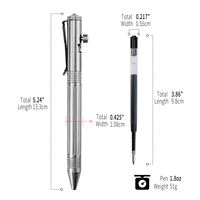 Bolígrafo Táctico de Acero Inoxidable de Alta Resistencia, Rompecristales de Emergencia, Instrumento Manual EDC para Escribir y Firmar, con Clip