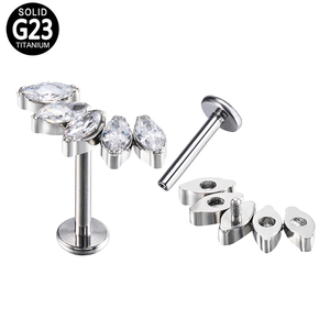 Top vente titane Piercing bijoux filetage interne Labret bijoux Piercing hélice anneau boucle d'oreille pour les femmes en gros usine - Product Image 4