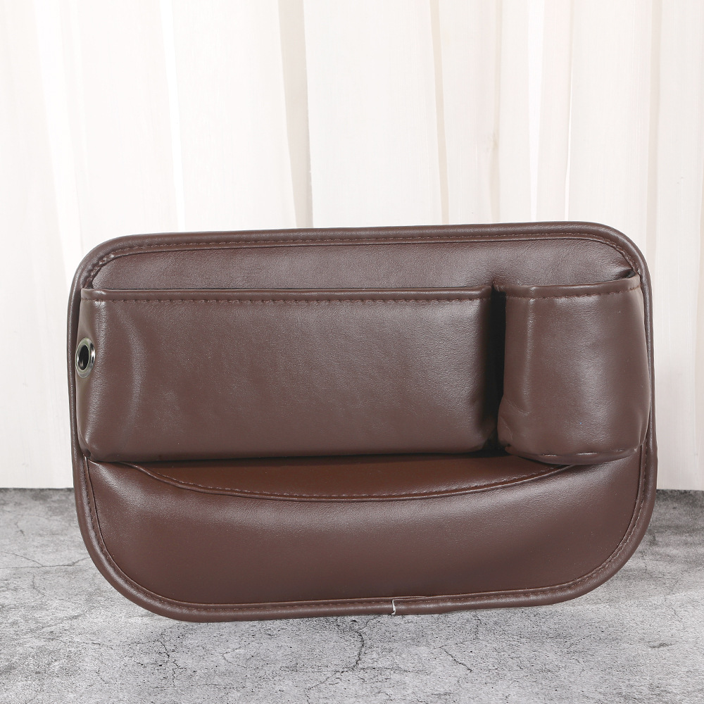 CR Brand Universal Model Car Seat Side Organizer Storage Box - Multifunctional PU Leather Car Organi