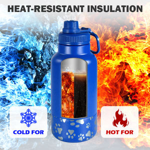 Dispensador de botella de agua portátil para perros de 35oz, 2 en 1, senderismo, Camping, exterior, aislado, botella de agua de viaje para perros con cuencos desmontables - Product Image 4