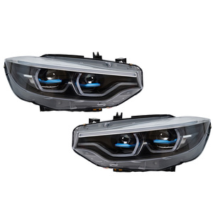 Para <span class=keywords><strong>BMW</strong></span> F32 F36 Serie 4 M4 2013-2019 Faro LED Estilo M3 Competition Doble Proyector con Escaneo de Encendido y Marco Azul Plateado - Product Image 1