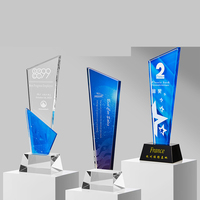 Impression couleur personnalisée sublimation trophée en verre de cristal récompense coupe de cristal souvenirs récompenses plaques de récompense en cristal personnalisées