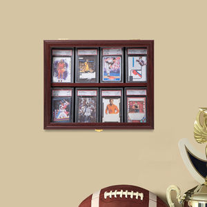 Support mural de vitrine de carte de sport de 8 niveaux avec la carte de sport de protection UV acrylique pour le baseball de football - Product Image 5