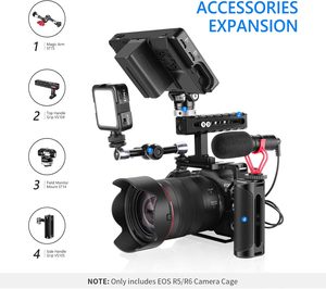 NEEWER Kamera käfig Kompatibel mit Canon <span class=keywords><strong>EOS</strong></span> R5 <span class=keywords><strong>R5C</strong></span> R6 R6 Mark II, DSLR-Rig-Stabilisator aus Aluminium legierung mit 1/4 "-und 3/8-Zoll-Gewinden - Product Image 3