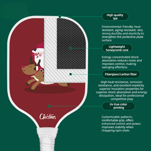 Venta al por mayor de fábrica: Pala de pickleball de fibra de vidrio con diseño de panal para niños, regalo de Navidad - Duradera para entrenamiento y entretenimiento - Product Image 3
