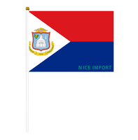 Drapeau de Pohnpei, petit drapeau portable résistant aux intempéries en polyester pour la décoration de table, les événements scolaires, les matchs de football, les défilés, les célébrations