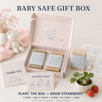 Boîte cadeau de savon en papier semence avec bande décorative et carte de remerciement, sans danger pour les bébés, pour la pleine lune, plantable, personnalisable, vente en gros