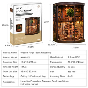 Casetta in Miniatura 3D Art Déco con Puzzle in Legno e Mobili, Progetto Artigianale per Decorazioni di Compleanno e Casa - Product Image 3