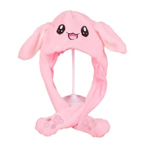 Children Rabbit <strong>Hat</strong> <strong>Plush</strong> Pinched Ears Will Move The <strong>Hat</strong> Net Red Cartoon Lights Up Light Caps - Product Image 4