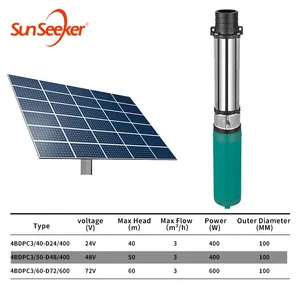 Pompe de puits solaire, 1 pièce, rotor en alliage de haute précision, moteur puissant, modèle fortune, submersible, dc