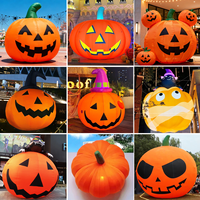 Tour géante gonflable de quatre citrouilles empilées en tissu Oxford pour décoration d'Halloween, idéale pour les événements extérieurs, jardins et fêtes