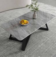 Table basse de luxe compacte à motif simple pour petit appartement, table d'appoint de canapé de salon