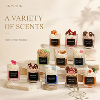 Bougie parfumée artisanale de style dessert, dans un bocal en verre avec design crème fouettée, pour boutique de cadeaux, décoration intérieure, OEM, Private Label