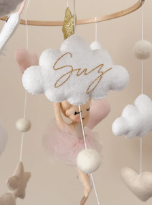 Mobile pour berceau Ballerine <span class=keywords><strong>Rose</strong></span> Or Mobile pour bébé fille avec cygne étoiles nuages lune - Product Image 6