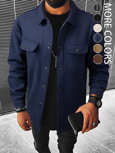Veste pour homme en gros, prix de gros, automne-hiver, vente chaude, décontractée, couleur unie, col rabattu - Product Image 6