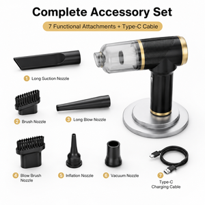 OEM ODM Portable Cordless Handheld Vacuum Cleaner 6000Pa 50W <b>Car</b> Vacuum Air <b>Blower</b> Duster with Type-C Charging and 7-Piece Kit - Product Image 6