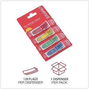 UNV99011 Deluxe 0.5 Pulgadas X 1.75 pulgadas Banderas de Señalización con Flecha y Mensaje, Universales, Colores Surtidos (Paquete de 120) - Product Image 5