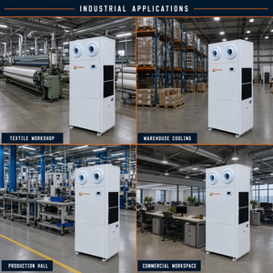 Unité de climatisation industrielle à évaporation verticale à double sortie personnalisée de 30 kW 6000 m³/h pour ateliers - Product Image 2