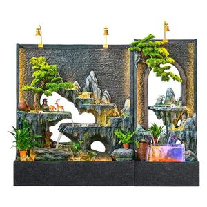 Fuente de cascada artificial con rocalla y luces LED para decoración interior y exterior, 110-230V, característica ecológica - Product Image 5