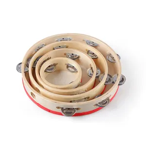 Jouet de Percussion en bois pour enfants, cloche de tambour à main de 8 pouces, meilleure vente