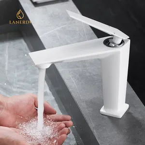 Australian Standard UPC cUPC Watermark Modern White Single Handle Bathroom sink Basin Water Faucet Switch Taps Tap Ware