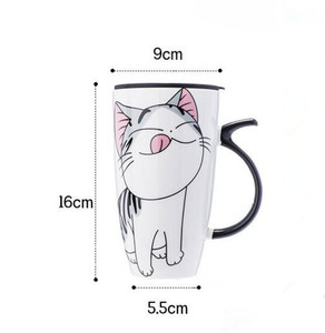 Cangkir Kopi Keramik Kucing Lucu, Kapasitas Besar 600Ml dengan Tutup Cangkir Teh Kopi Hadiah Baru Cangkir Susu - Product Image 6