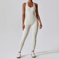 Mono de yoga para mujer, sin costuras, de una pieza, con control de abdomen, ropa deportiva informal, cuello halter, cuello redondo, de secado rápido, muestra gratuita personalizada