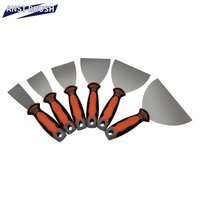 Couteau à décapage industriel DIY 1-6 pouces en acier au carbone anodisé robuste avec lame plate et manche ergonomique en plastique tricolore