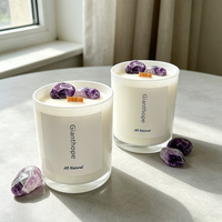 Lilin Pilar Aromaterapi Mewah Beraroma Liburan, Terbuat dari Lilin Kedelai dengan Infusi Batu Amethyst, Dekorasi Rumah Buatan Tangan, Spiritual, untuk Hari Valentine, Natal, Ramadhan, dan Acara Lainnya
