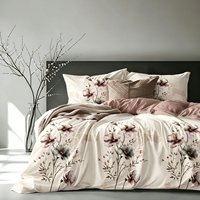 Parure de lit florale en microfibre douce avec housse de couette et taies d'oreiller assorties – Textile imprimé pour hôtels et foyers – Vente en gros de linge de lit