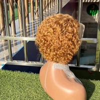 Perruque Pixie Cut Wig cheveux humains bouclés Bob, Perruque Pixie courte, noeuds blanchis, dentelle frontale, 13x4, Perruque Pixie avec cheveux de bébé