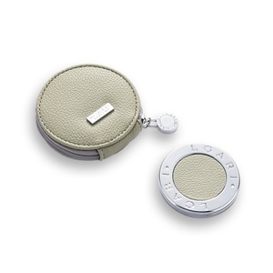 Personalized Portable Private Rotatable Label Small Round PU Leather Metal <b>Compact</b> <b>Mirror</b> - Product Image 5