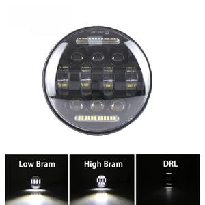 Phare LED pour moto 5,75 pouces 30W, forme H4, 6000 lm, 6000K-6500K, blanc, faisceau Hi/Lo, avec Halo LED Angel Eyes pour tout-terrain - Product Image 5