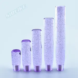 10CM JDM araba aksesuarları şeffaf akrilik vites topuzu Glitter kristal Shifter sopa evrensel