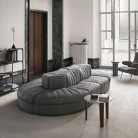 Canapé modulaire en forme de L en tissu beige crème en lin blanc pour salon moderne, utilisation hôtelière, canapé Dune