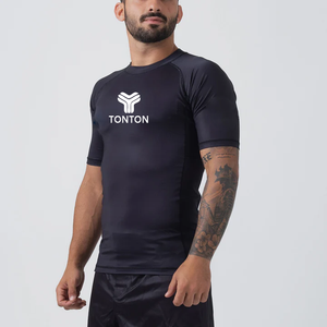 Tonton Fight No Gi Mma Perform Compress T-Shirt Homme Bjj Gi Jiu Jitsu Personnalisé À Manches Courtes Rashguard En Gros Hommes Rash Guard - Product Image 2