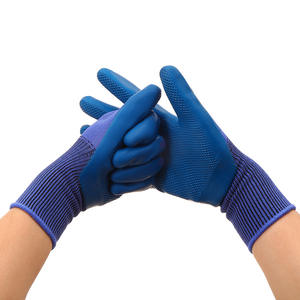 Guantes térmicos impermeables de invierno de seguridad cálidos térmicos de doble capa de látex azul - Product Image 3