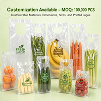 Sacs en BOPP de qualité alimentaire pour produits frais, micro-perforés, avec poignée, pour l'emballage de légumes, fruits et aliments (vente en gros)